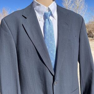 Armani Collezioni blazer‎ men's (42R) Lana Wool navy pinstripe Made In Italy